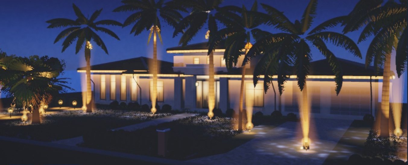 Front yard, night